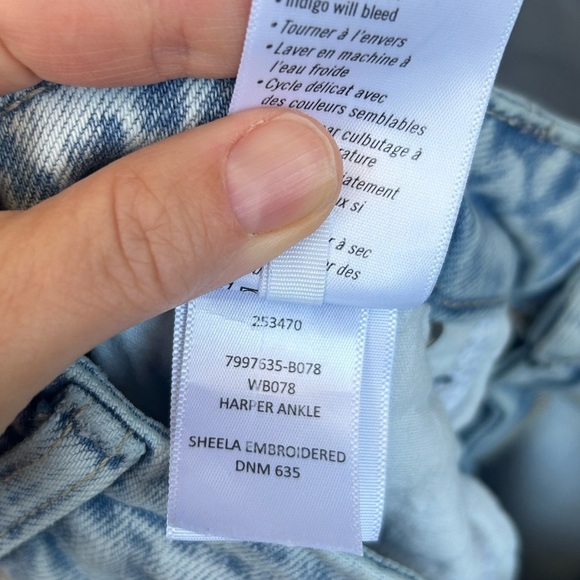 Paige Harper Wide Leg Ankle Pant with embroidery, size 29 - Picture 12 of 12